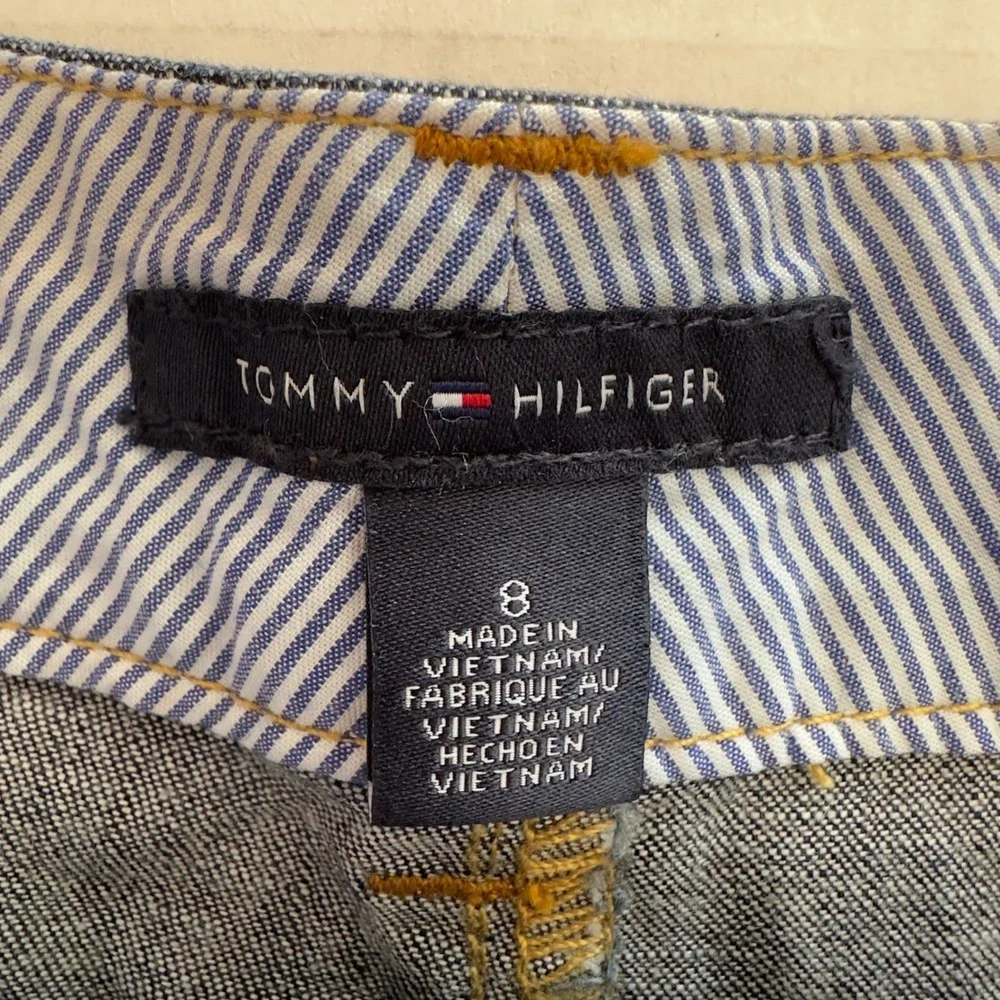 Tommy Hilfiger Womens Dark Wash Cuffed Denim Shorts Blue Size 8 100% Cotton